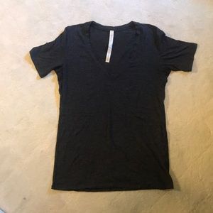 Lululemon Heathered Gray V Neck Shirt
